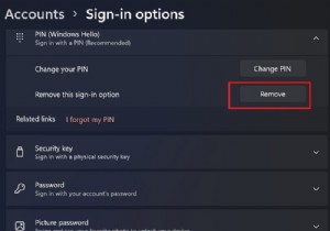 วิธีลบการเข้าสู่ระบบด้วย PIN ใน Windows 11/10 