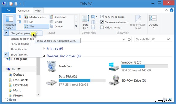 บานหน้าต่างนำทาง File Explorer หายไปใน Windows 11/10 