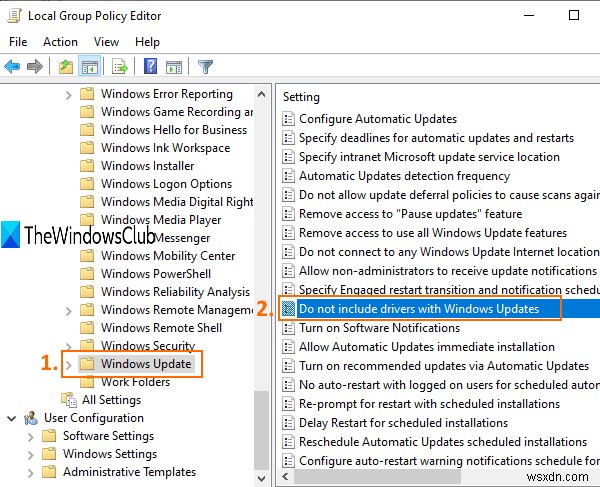 บล็อกการอัปเดตไดรเวอร์ผ่าน Windows Quality Update โดยใช้ Registry หรือ Group Policy Editor 