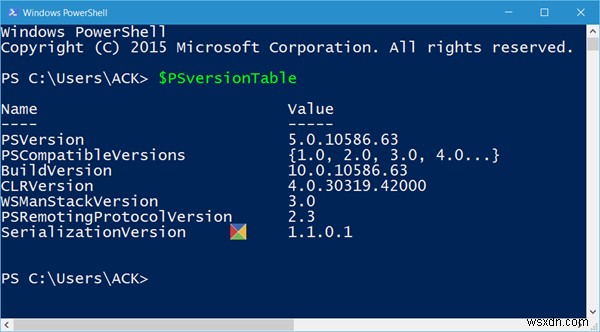 วิธีตรวจสอบเวอร์ชันของ PowerShell ใน Windows 11/10 