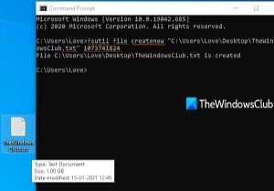 วิธีสร้างไฟล์ทดสอบจำลองทุกขนาดโดยใช้พรอมต์คำสั่งใน Windows 10 