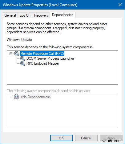 Windows ไม่สามารถเริ่มบริการ Windows Update บน Local Computer 