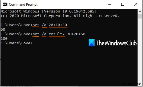 ดำเนินการเลขคณิตใน Command Prompt บน Windows 11/10 