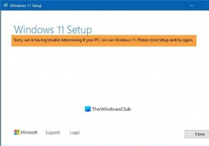 ขออภัย เรามีปัญหาในการพิจารณาว่าพีซีของคุณสามารถใช้ Windows 11/10 . ได้หรือไม่ 