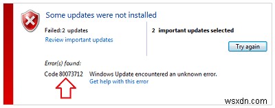 แก้ไข:ข้อผิดพลาดของ Windows Update 0x80070020 หรือ 0x80073712 