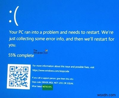 วิธีแก้ไขข้อผิดพลาด netio.sys Blue Screen ใน Windows 11/10 