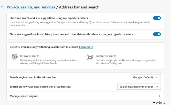 วิธีเปลี่ยนเครื่องมือค้นหาเริ่มต้นในเบราว์เซอร์ Microsoft Edge Chromium ใหม่ 