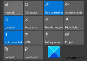 วิธีรีเซ็ตการดำเนินการด่วนใน Action Center ใน Windows 10 