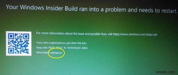 แก้ไข volsnap.sys ล้มเหลว BSOD ข้อผิดพลาดใน Windows 11/10 