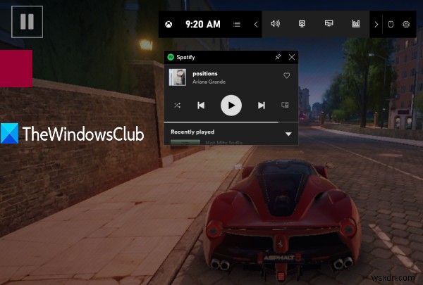 วิธีใช้ Spotify ในเกม PC ผ่าน Xbox Game Bar ใน Windows zpc 