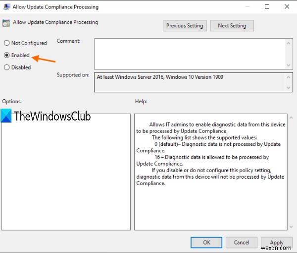 ปิดใช้งานหรือเปิดใช้งานการประมวลผลการปฏิบัติตามข้อกำหนดการอัปเดตใน Windows 10 