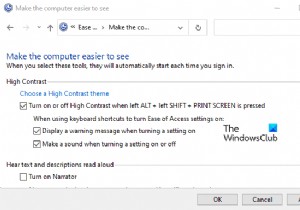 เปิดหรือปิดข้อความเตือนและเสียงเตือนความคมชัดสูงใน Windows 11/10 