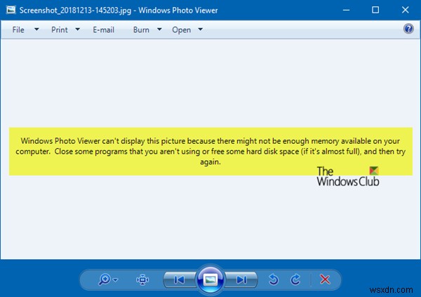 Windows Photo Viewer ไม่สามารถแสดงภาพนี้ได้ 