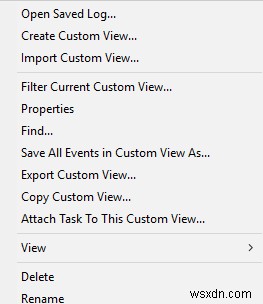 วิธีสร้างมุมมองที่กำหนดเองใน Event Viewer บน Windows 11/10 