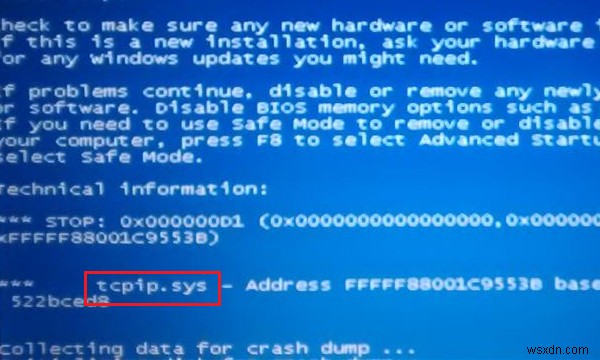 วิธีแก้ไขข้อผิดพลาดหน้าจอสีน้ำเงิน Tcpip.sys บนคอมพิวเตอร์ Windows 