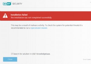 การติดตั้ง ESET ล้มเหลวและไม่เสร็จสมบูรณ์ 