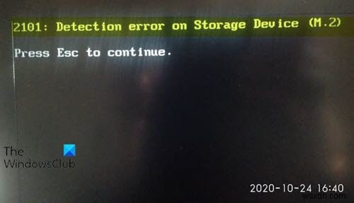 แก้ไข 2101:ข้อผิดพลาดการตรวจจับบนอุปกรณ์เก็บข้อมูลบน Windows 11/10 