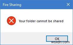 แก้ไขโฟลเดอร์ของคุณไม่สามารถแชร์ข้อผิดพลาดใน Windows 11/10 