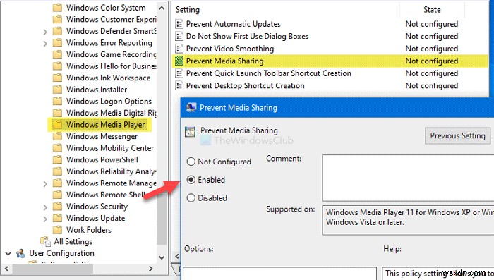 วิธีป้องกันไม่ให้ผู้ใช้แชร์สื่อผ่าน Windows Media Player 