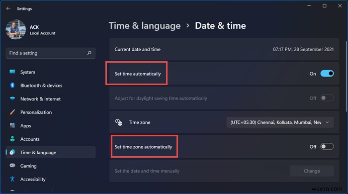วิธีตั้งค่าเขตเวลาโดยอัตโนมัติใน Windows 11/10 