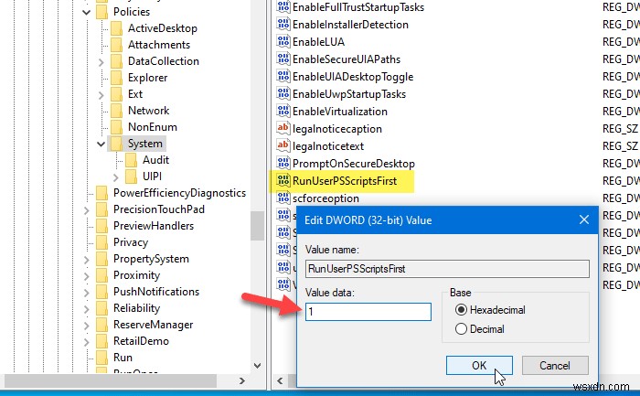 เรียกใช้สคริปต์ Windows PowerShell ก่อนเมื่อผู้ใช้เข้าสู่ระบบ ออกจากระบบ เริ่มต้น และปิดระบบ 