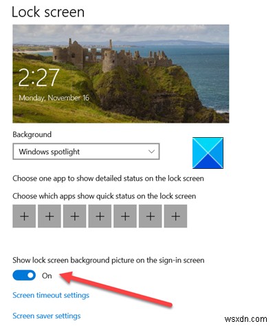 เปิดหรือปิดใช้งานแสดงรูปภาพพื้นหลังหน้าจอล็อกบนหน้าจอลงชื่อเข้าใช้ใน Windows 10 