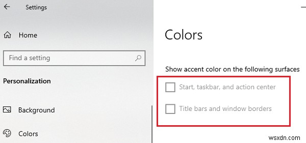 แสดงสีเฉพาะจุดบน Start, Taskbar, Action Center, Title Bar เป็นสีเทาใน Windows 11/10 