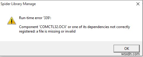 แก้ไขไฟล์ Comctl32.ocx หายไป ลงทะเบียนไม่ถูกต้อง หรือเกิดข้อผิดพลาดที่ไม่ถูกต้อง 