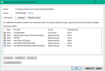 กู้คืน TrustedInstaller ในฐานะเจ้าของและการอนุญาตเป็นค่าเริ่มต้นใน Windows 11/10 