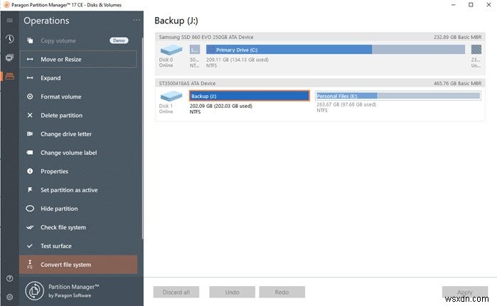 Paragon Partition Manager Free Edition:ซอฟต์แวร์ปรับขนาดดิสก์ &แบ่งพาร์ติชันสำหรับ Windows 10 