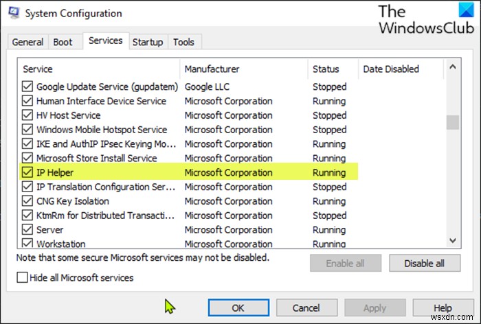 วิธีเปิดหรือปิดใช้งานบริการช่วยเหลือ IP ใน Windows 10 