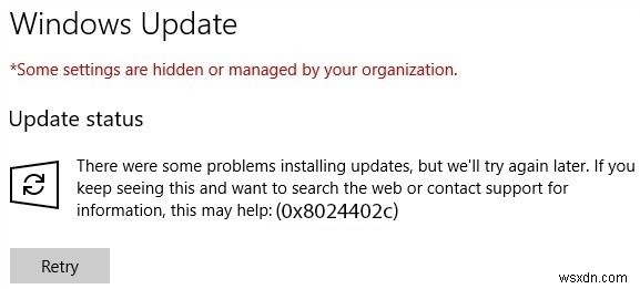 วิธีแก้ไขรหัสข้อผิดพลาดของ Windows Update 0x8024402c 