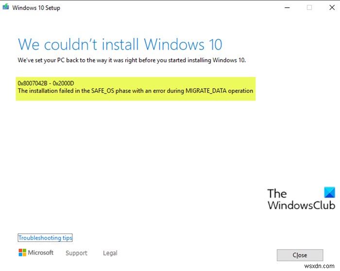 แก้ไขข้อผิดพลาดการติดตั้งอัปเกรด Windows 10 0x8007042B – 0x2000D 