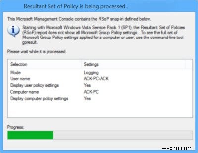 ตรวจสอบการตั้งค่าด้วย Group Policy Results Tool (GPResult.exe) ใน Windows 11/10 