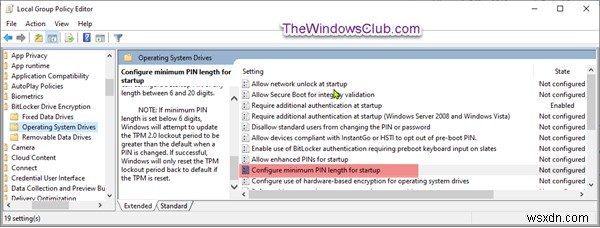 ระบุความยาวขั้นต่ำสำหรับ PIN เริ่มต้นของ BitLocker ใน Windows 11/10 