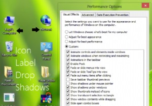ไม่สามารถลบ Drop Shadows สำหรับป้ายชื่อไอคอนบนเดสก์ท็อปของ Windows 