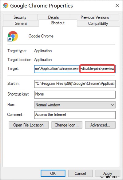 วิธีเปิดหรือปิดใช้งานกล่องโต้ตอบการพิมพ์ระบบในเบราว์เซอร์ Chrome 