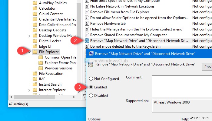 วิธีลบตัวเลือก Map Network Drive และ Disconnect Network Drive จากพีซีเครื่องนี้ 