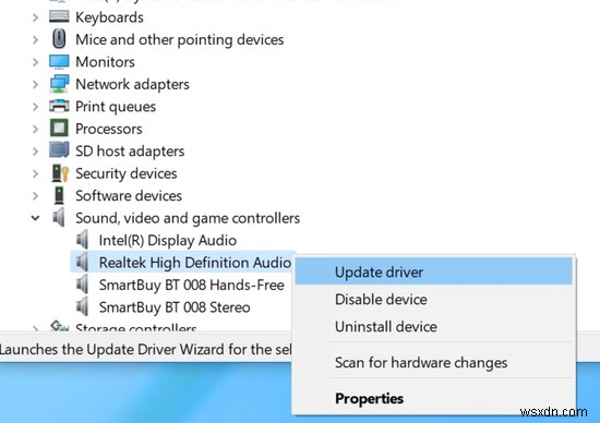 อุปกรณ์เสียงความละเอียดสูงมีปัญหาไดรเวอร์ใน Windows 10 