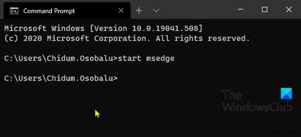 วิธีเปิดเบราว์เซอร์ Edge โดยใช้ Command Prompt บน Windows 10 