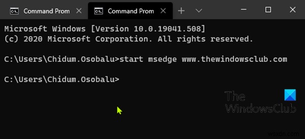 วิธีเปิดเบราว์เซอร์ Edge โดยใช้ Command Prompt บน Windows 10 