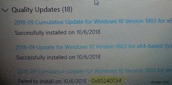 แก้ไขข้อผิดพลาดในการติดตั้ง Windows Update 0x80240034 