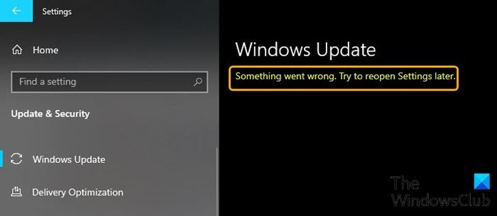 แก้ไขข้อผิดพลาด ลองเปิดการตั้งค่าอีกครั้งในภายหลังข้อผิดพลาดใน Windows 10 