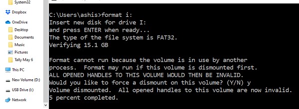 วิธีฟอร์แมต USB Pen Drive โดยใช้ Command Prompt ใน Windows 11/10 