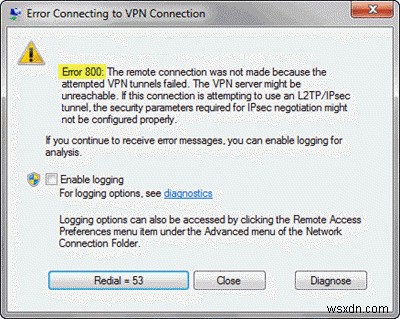 วิธีแก้ไขข้อผิดพลาด VPN 800 บน Windows 11/10 