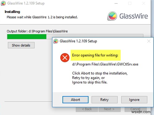 แก้ไขข้อผิดพลาดในการเปิดไฟล์สำหรับเขียนบน Windows 11/10 