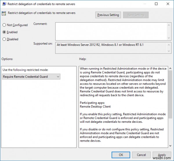 Remote Credential Guard ปกป้องข้อมูลรับรอง Remote Desktop ใน Windows 10 