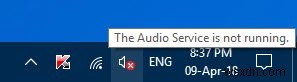 แก้ไข Red X Cross บนไอคอน Volume ใน Windows 10 