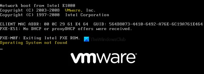 แก้ไขระบบปฏิบัติการ VMware ไม่พบข้อผิดพลาดในการบู๊ต 