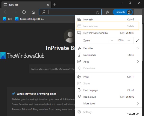 วิธีทำให้ Microsoft Edge เริ่มทำงานในโหมด InPrivate เสมอ 